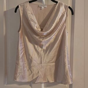 Milly Light Pink Satin Cowl Neck Tank Top Blouse Size P/ Small